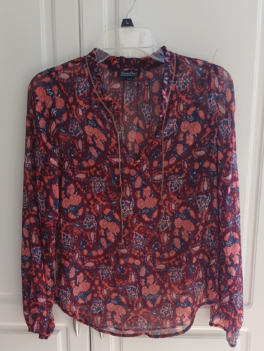 Lucky Brand Floral Semi-Sheer Blouse